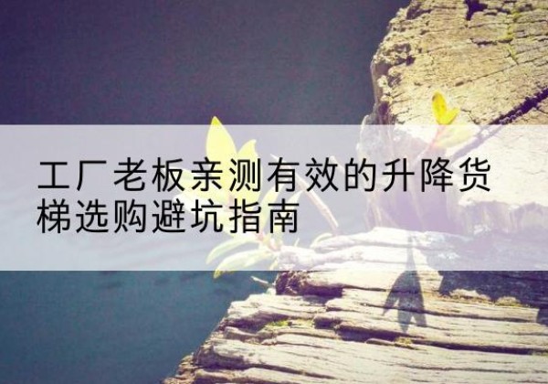 思明升降货梯怎么选-工厂老板亲测有效的升降货梯选购避坑指南